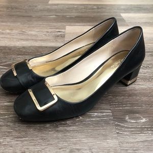 Coach Black Isla Semi Shine Sheep Pumps Size 7